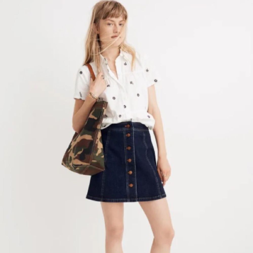 Madewell Stretch Denim A-Line Mini Skirt